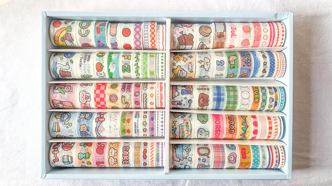 KBX2046B -#3 - 100 Pcs Kawaii Washi Tape Rolls Set