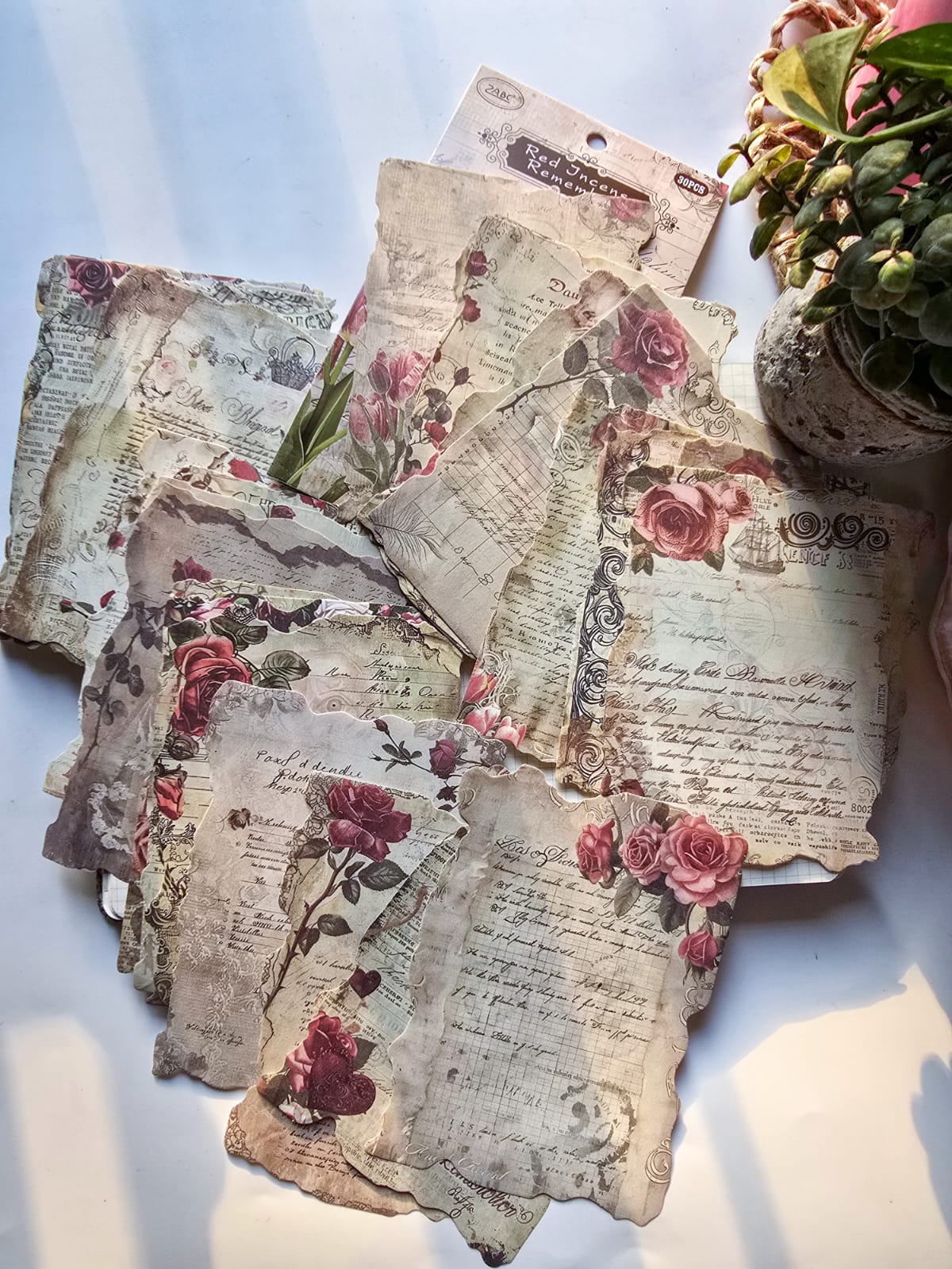 YMHJ606 - material paper Qimeng Huajian series non-sticky DIY collage retro creative notebook