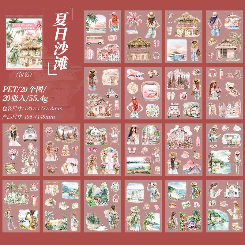 Sjzl002 PET Sticker Book | Girl Travel Journal Book | 105x148mm 20 sheet