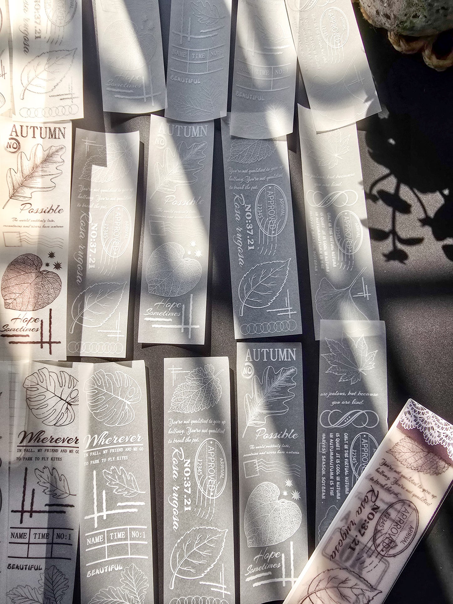 NNHY808 - sticker this murmur flower series creative retro sulphuric acid paper white ink hand account material 30 sheets into