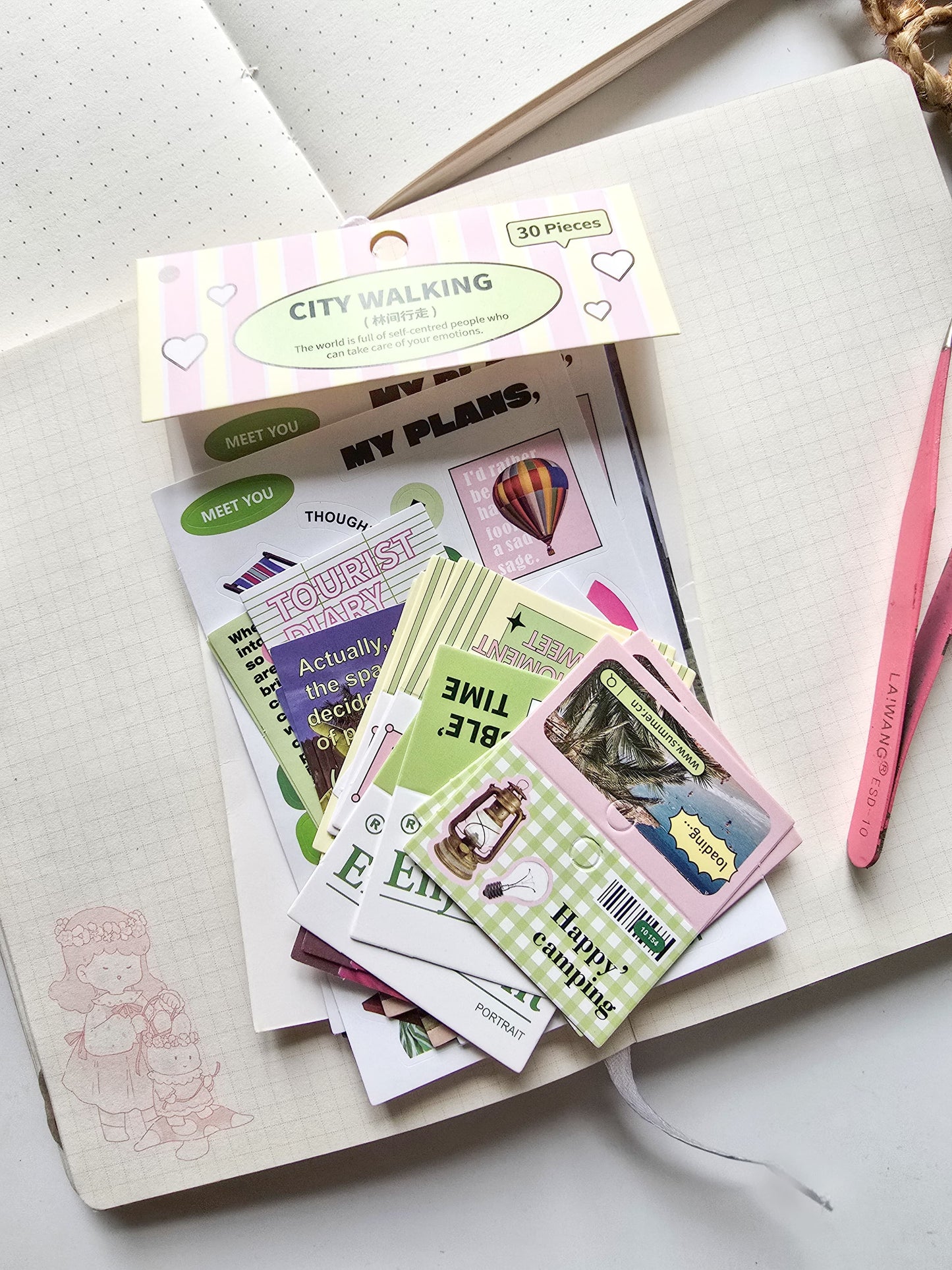SCB-39382 Colourful Journaling Pack| City Walking 30 Pcs