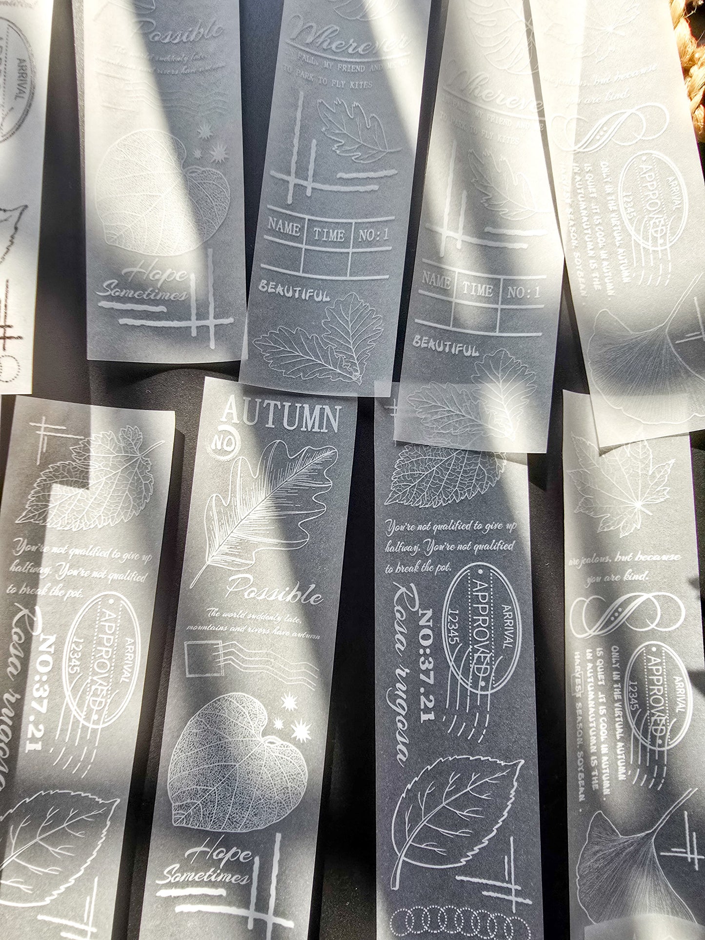 NNHY808 - sticker this murmur flower series creative retro sulphuric acid paper white ink hand account material 30 sheets into