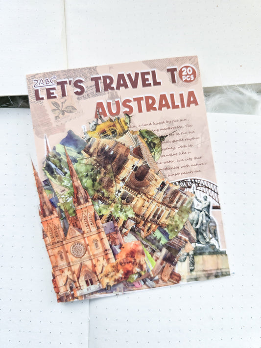 Ltmj801|G2| Lets Travel To Australia Pet Transparent Sticker | 20 Unique Pcs