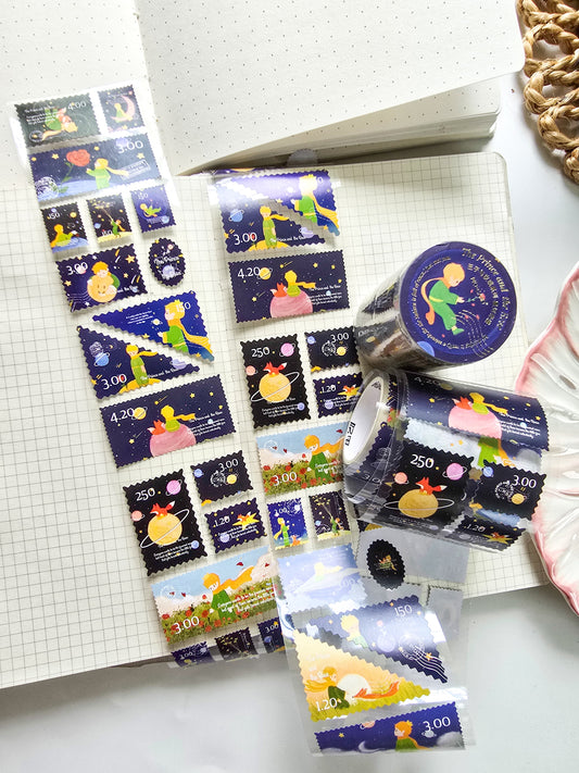Mmk03g028 The price And the Rose | Stamp Sticker Roll 2M| Deep blue
