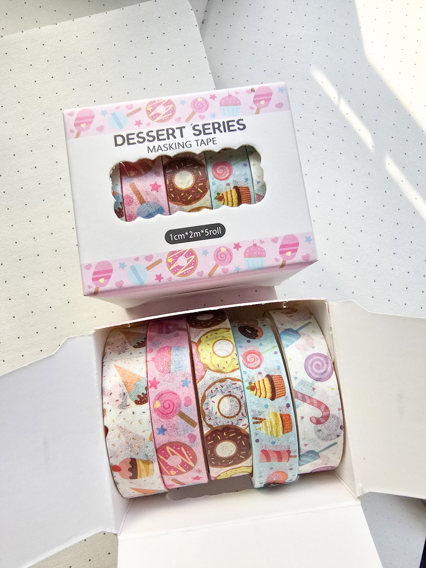 xmjd3089d- 3 Dessert Series Washi Tape Set | 1cm* 2m set of 5