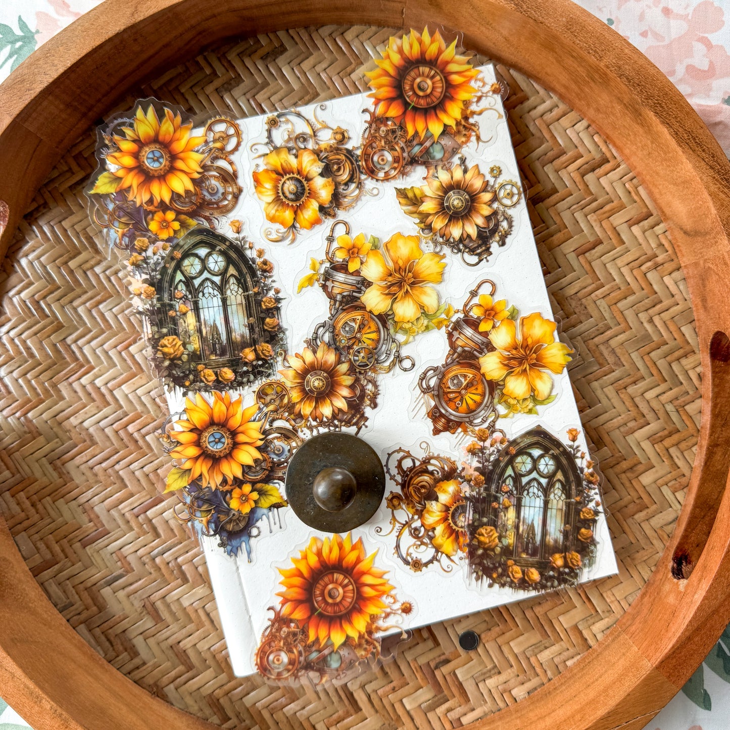 Tzzh035 Nightmare Retro Flower Sticker 12Pc