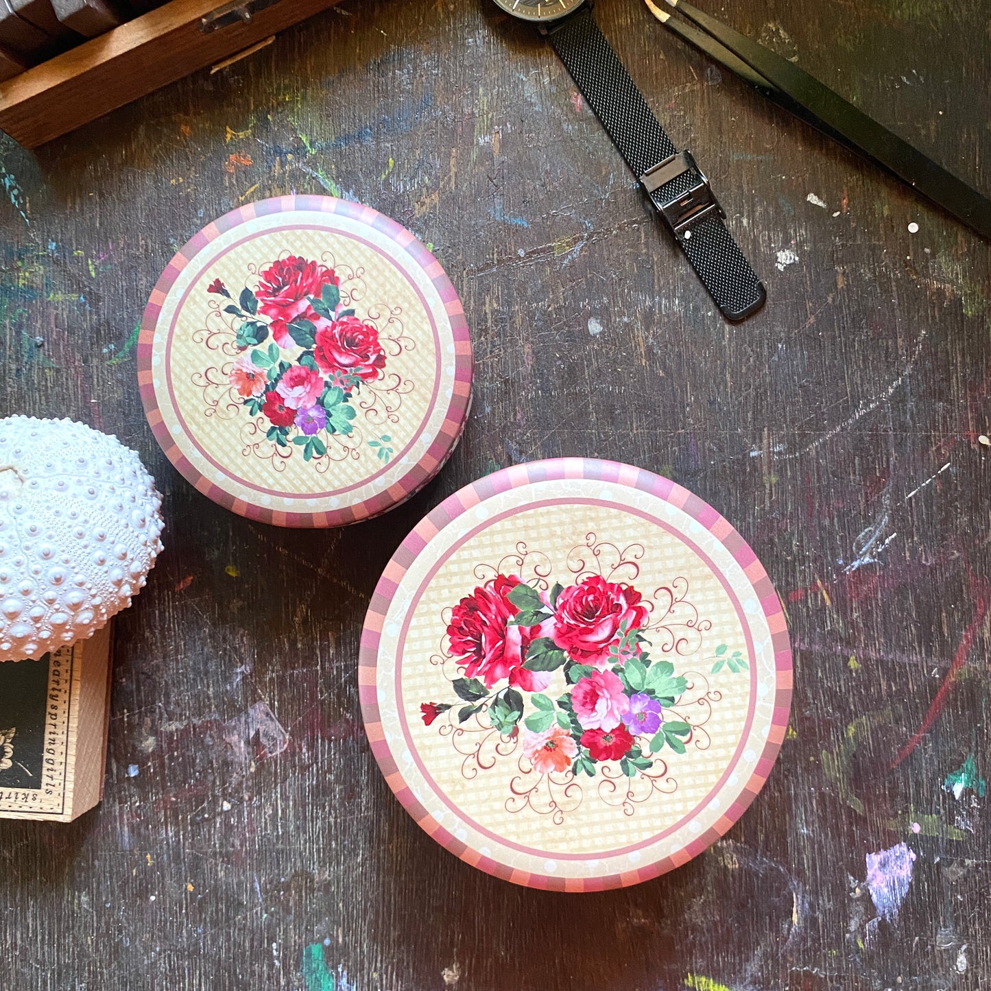 Vintage 2in1 Metal Multipurpose Box | Box1 - 10cmx4cm | Box2 - 8cmx3cm | Gift Box | Jewellery Box