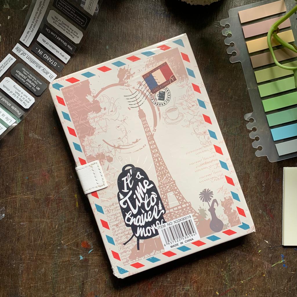 Magnetic Notebook A5 Ruled Paper Natural Shade| Pages 256(128*2) | N32k90019
