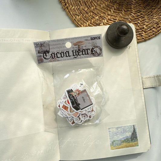 FGHSJ604 - sticker bag retro recycling set series hand account material mobile phone box creative stickers