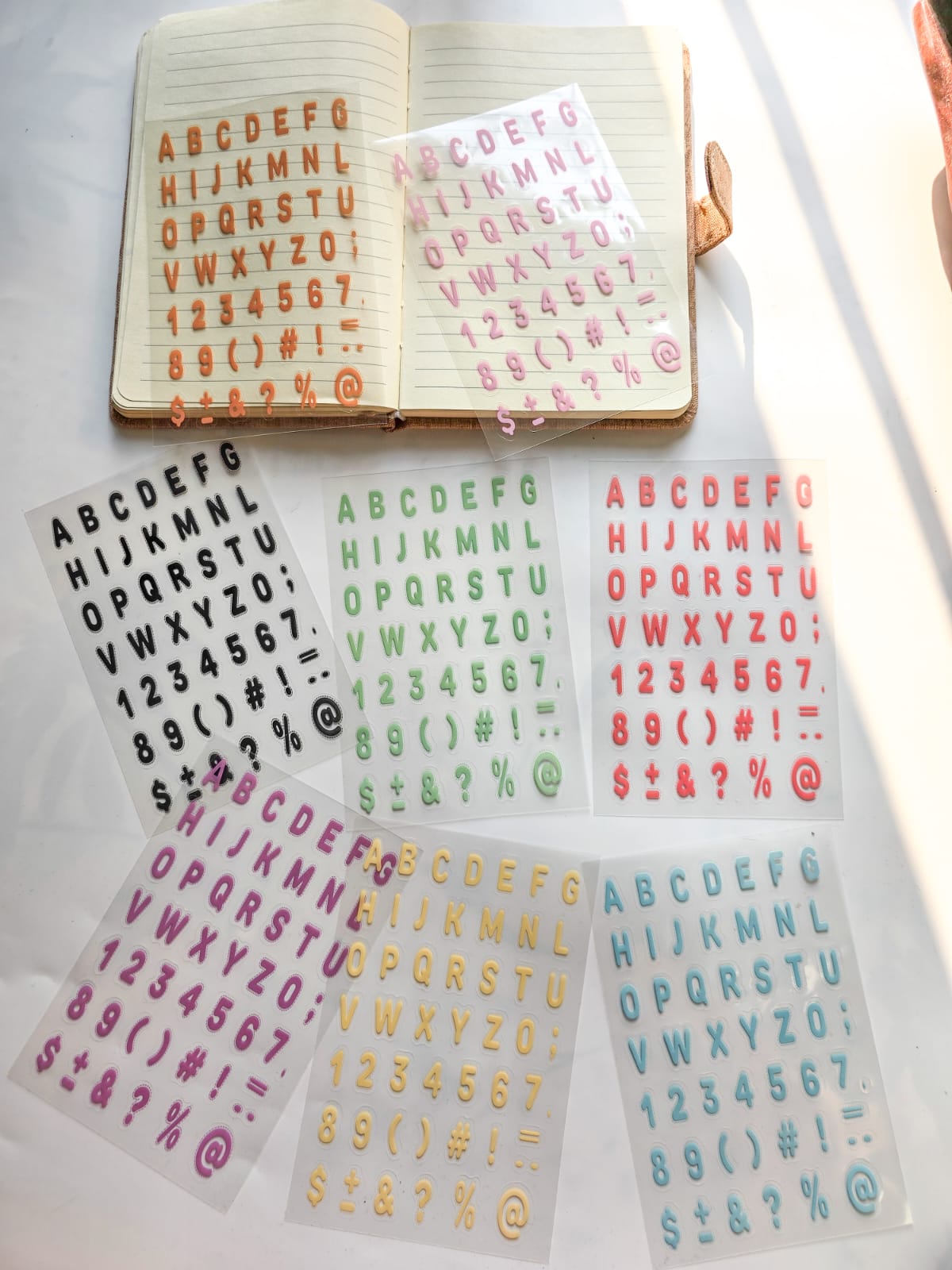 CHZM603 - sticker rainbow alphabet series creative English film hand curtain pet material sticker 8 into