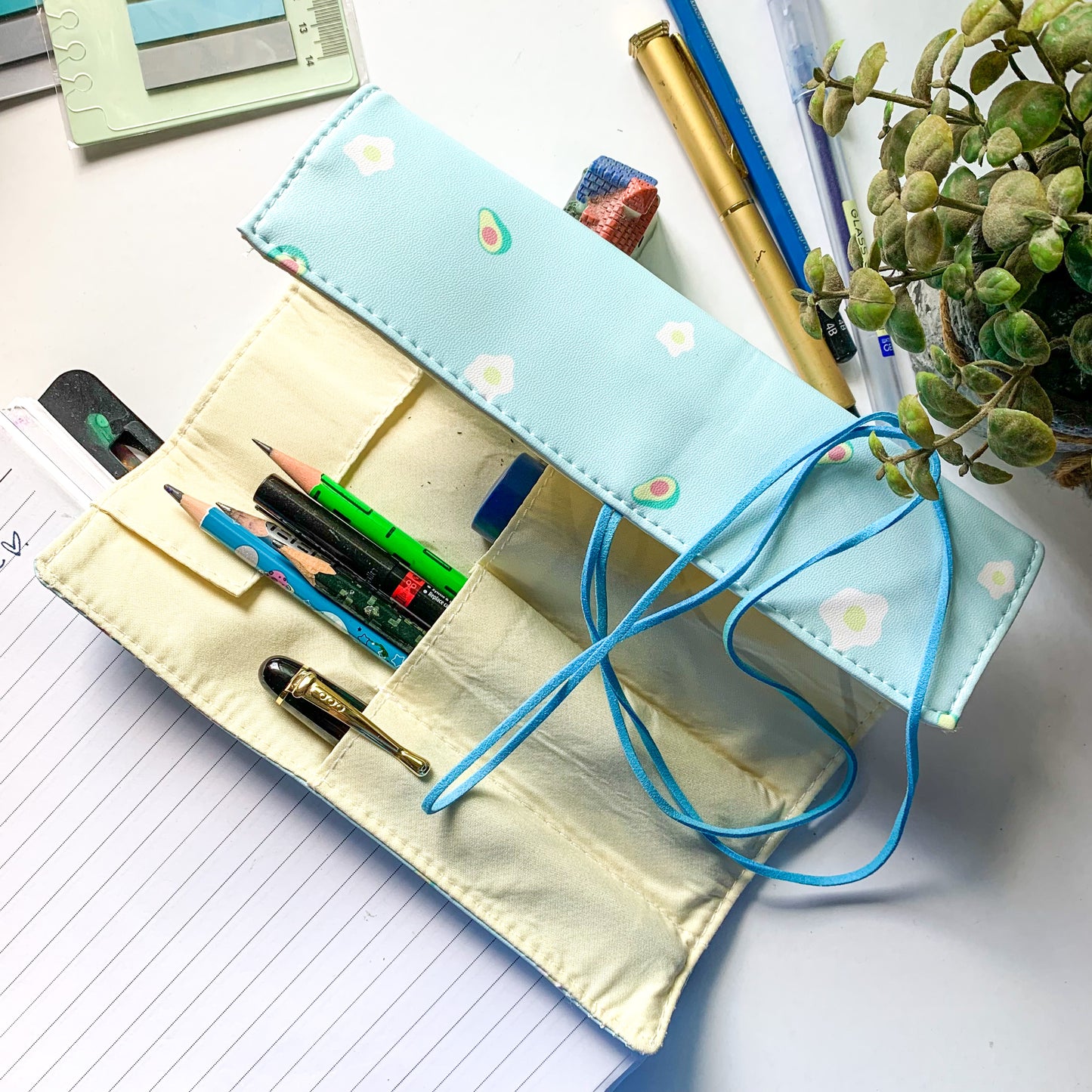 Pencil Fabric Bag White MG1332-B | 19X6 cm