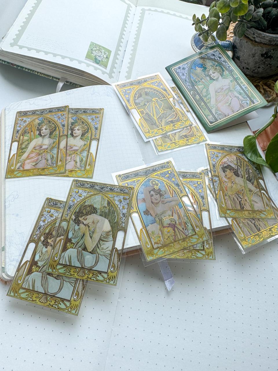 MHD-MXSN002-Vintage Character Transparent Stickers | 5 Designs 2 Each | 10 Stickers Total