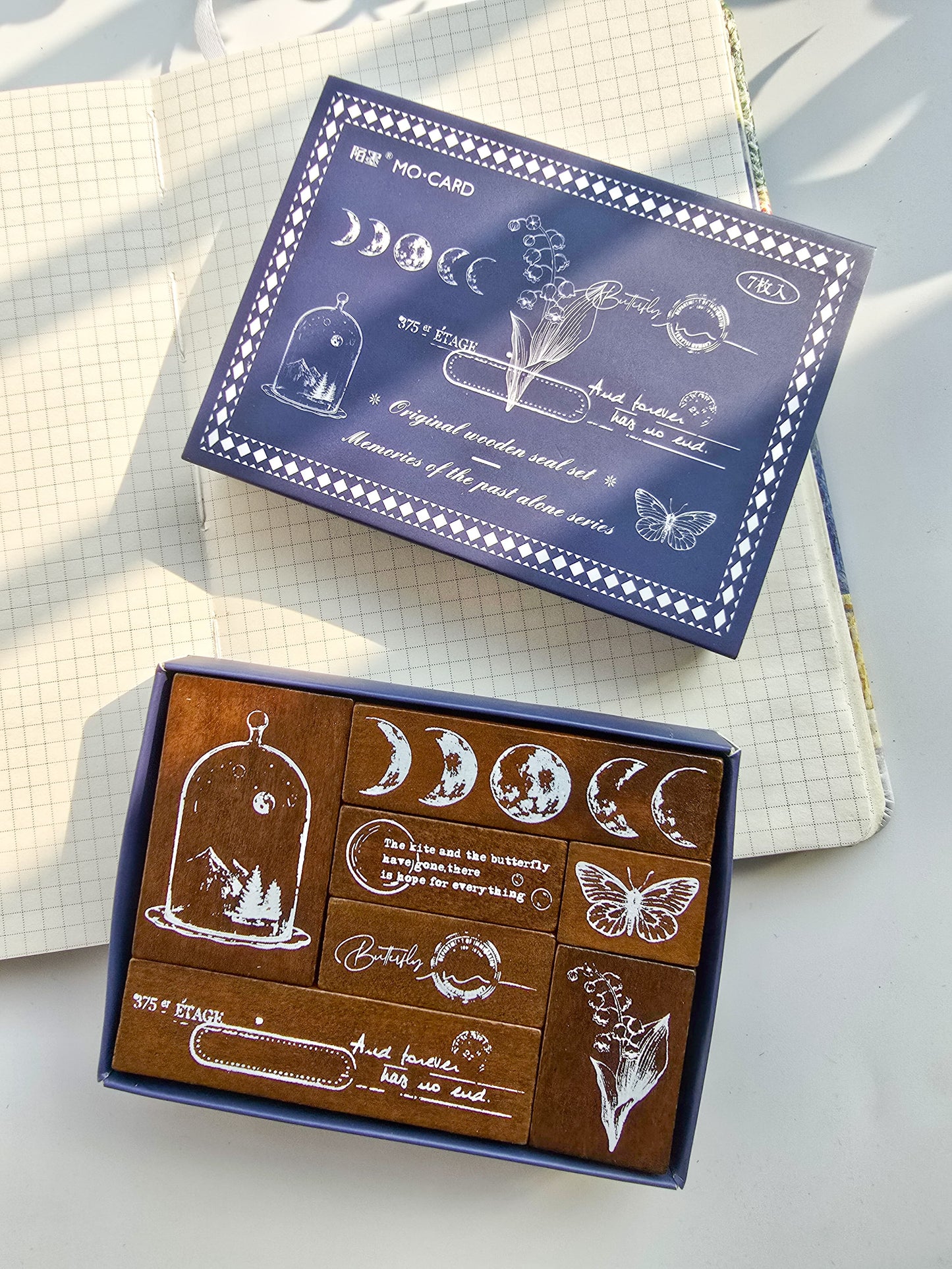 Mmk09f009 Wooden Stamp Set Of 7