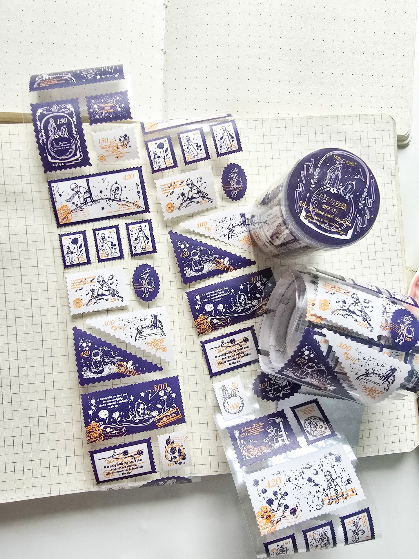 Mmk03g026 The price And the Rose | Stamp Sticker Roll 2M| Blue