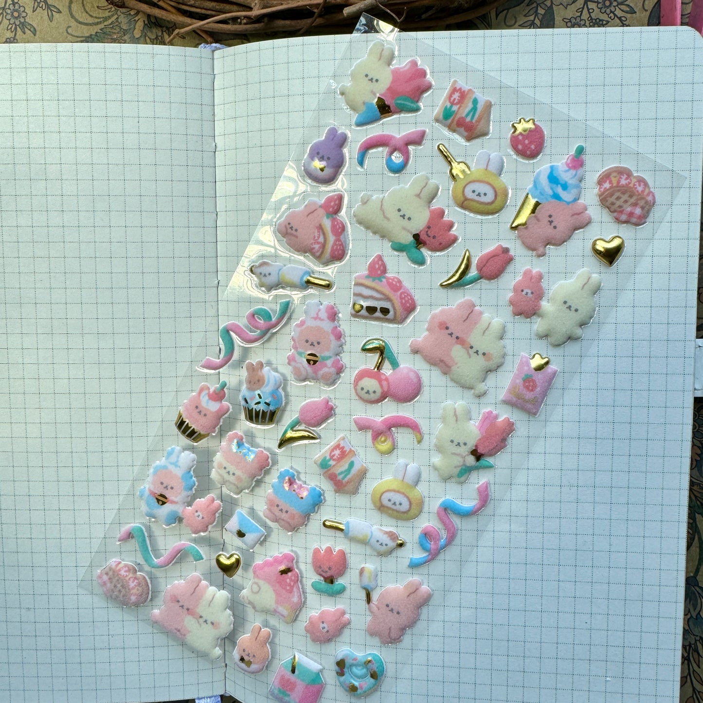 SL-ASE- 04 Kawaii Decorative Fluffy Sticker 3D