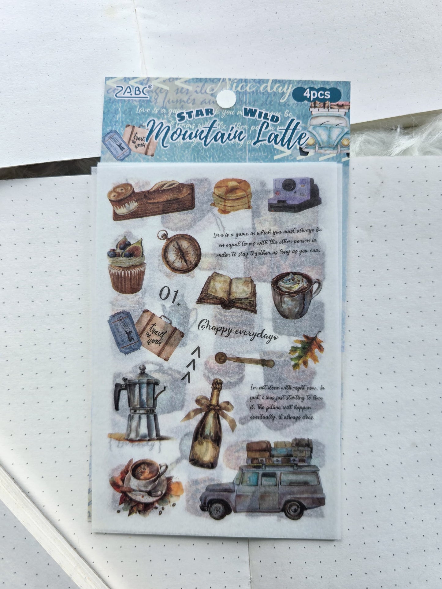 Yyj404 Star Wild Mountain Latte Deco Sticker Cofee| 4 Sheet 100*150 mm