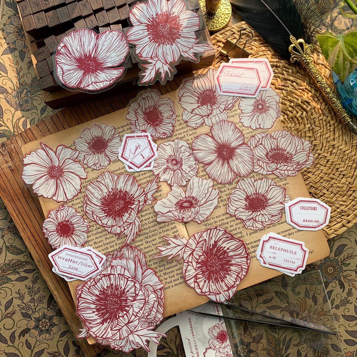 MHD004 Blooming Flower Sticker 76*80Mm 40Pc