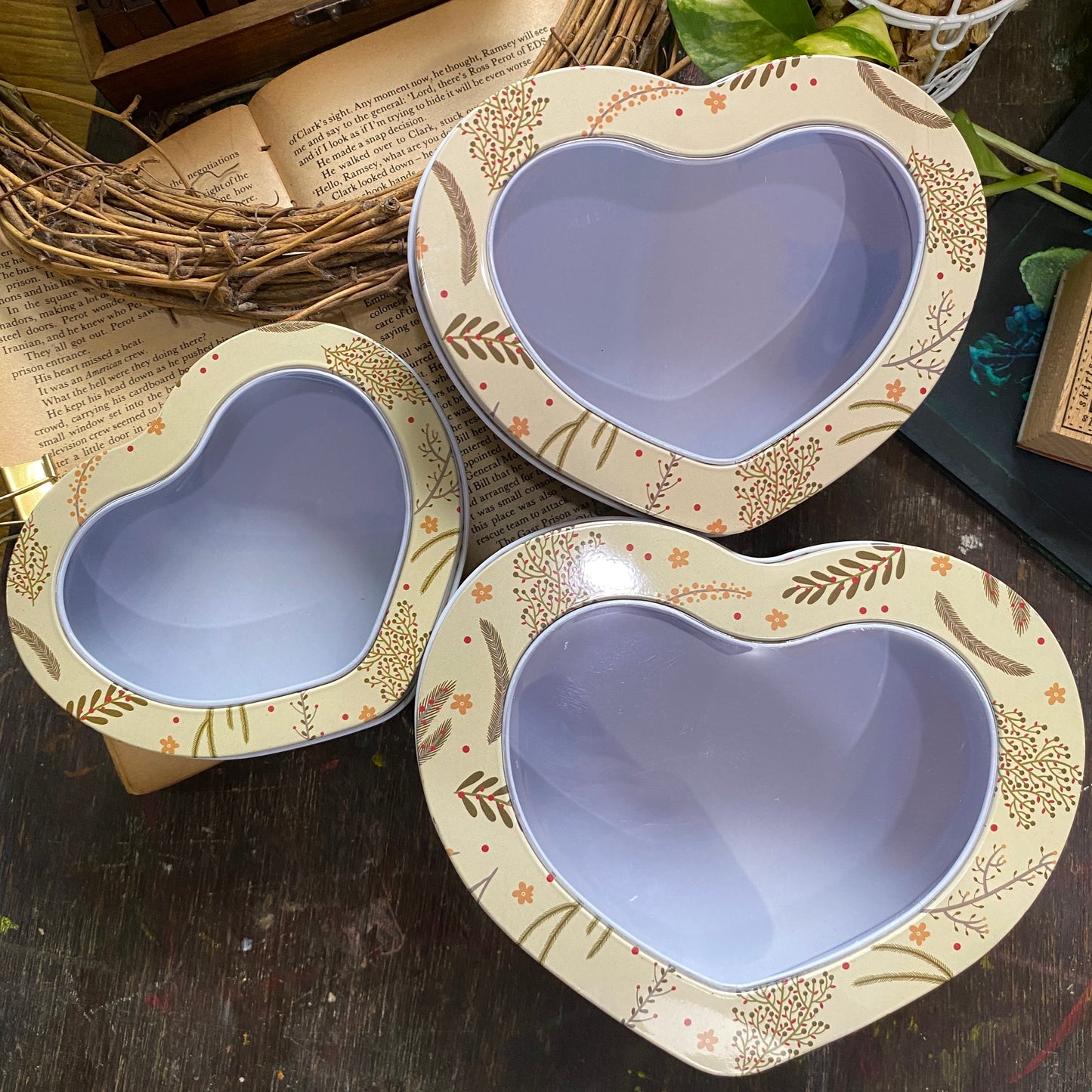 Heart Shaped 3in1 Metal Multipurpose Box | Box1 - 16cmx12cm | Box2 - 10cmx4cm | Box3 - 8cmx3cm | Gift Box | Jewellery Box