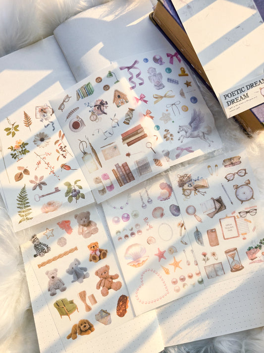 Zjwd606|G-8| Poetic Dream Dream Deco Sticker | Pack Of 6 Sheet 150* 100 mm