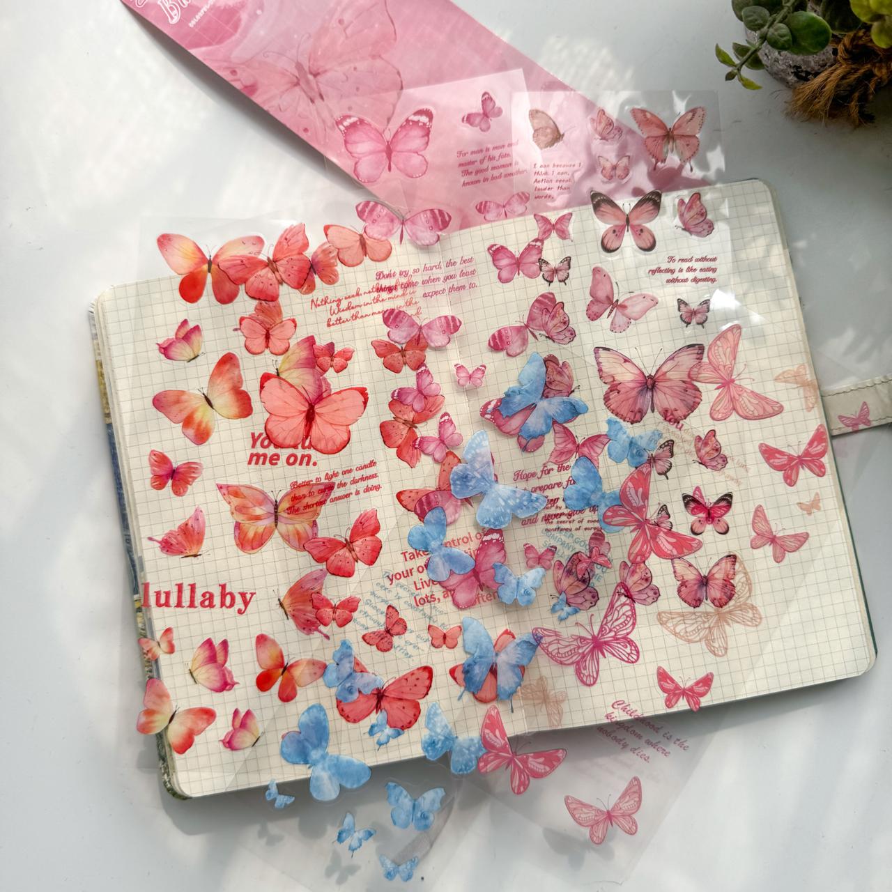 CYLG605 - sticker colorful wings streamer series butterfly cutting film hand account pet creative hand account material sticker