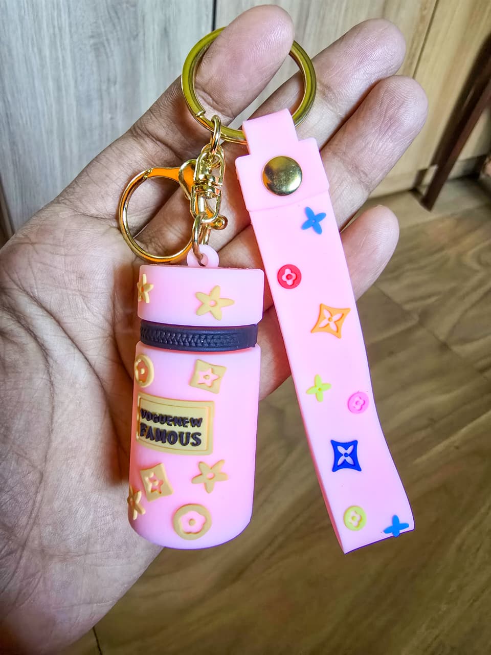 Cute Coin Purse Mini Key Chain| Trendy Key Chain With Loop & Hook Keyring| Baby Pink