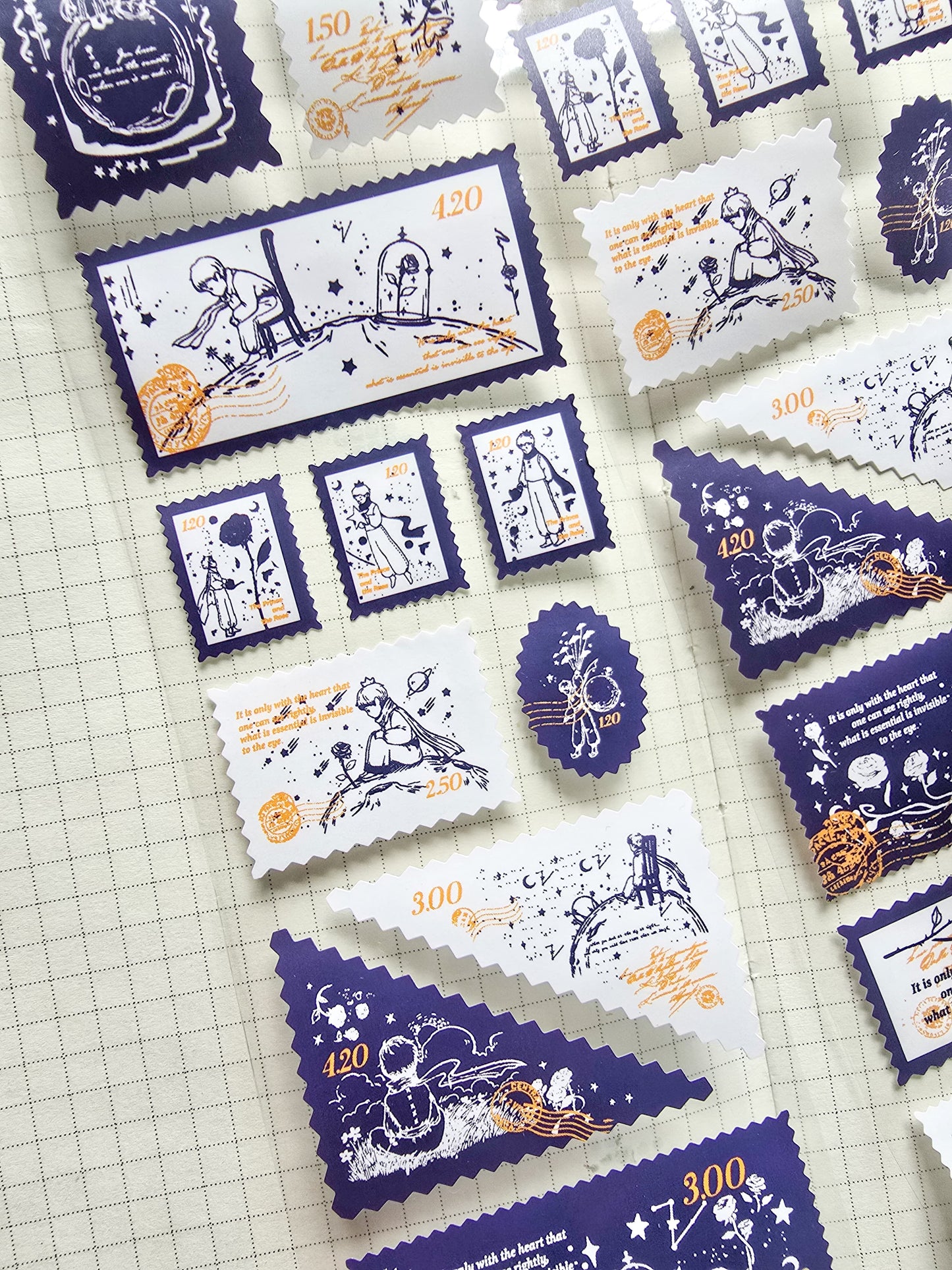 Mmk03g026 The price And the Rose | Stamp Sticker Roll 2M| Blue