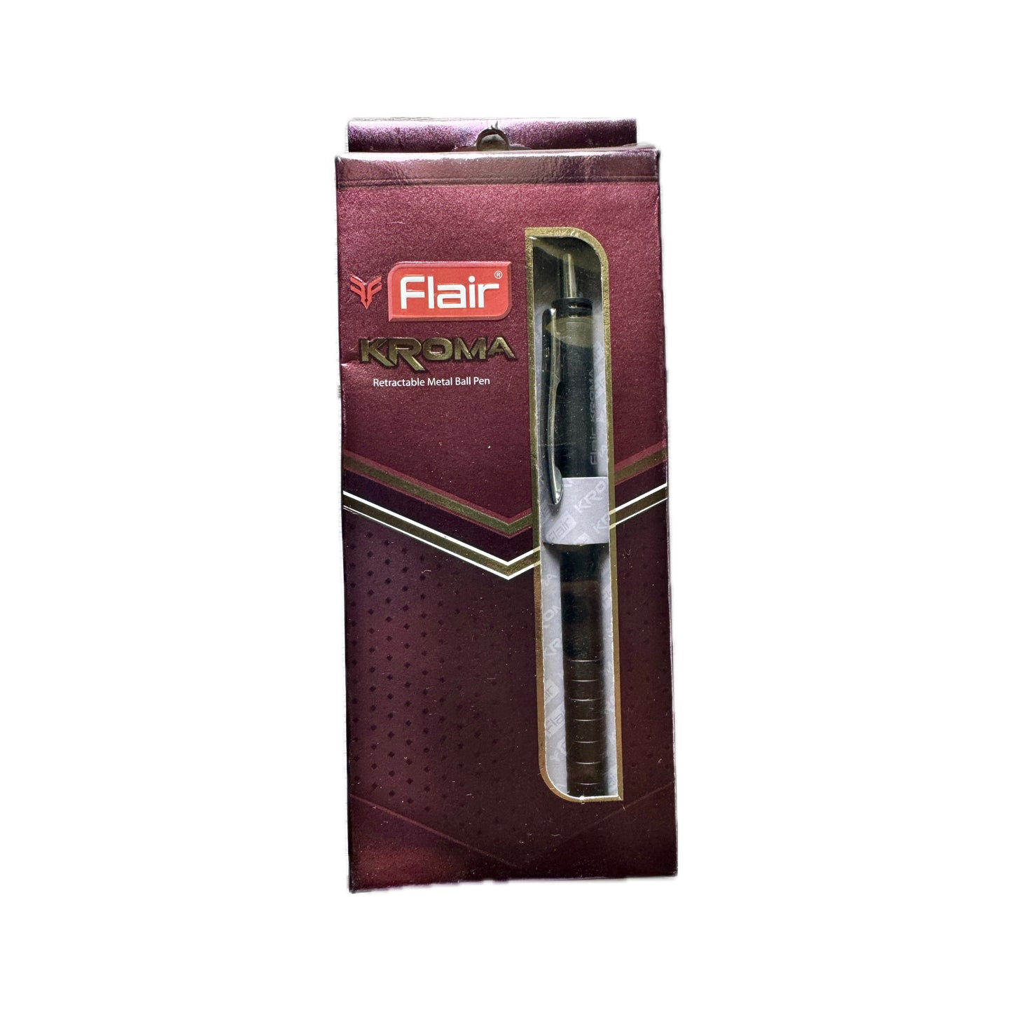 Flair Kroma | Retractable Metal Ball Pen| Body Color: Black | Ink Color: Blue