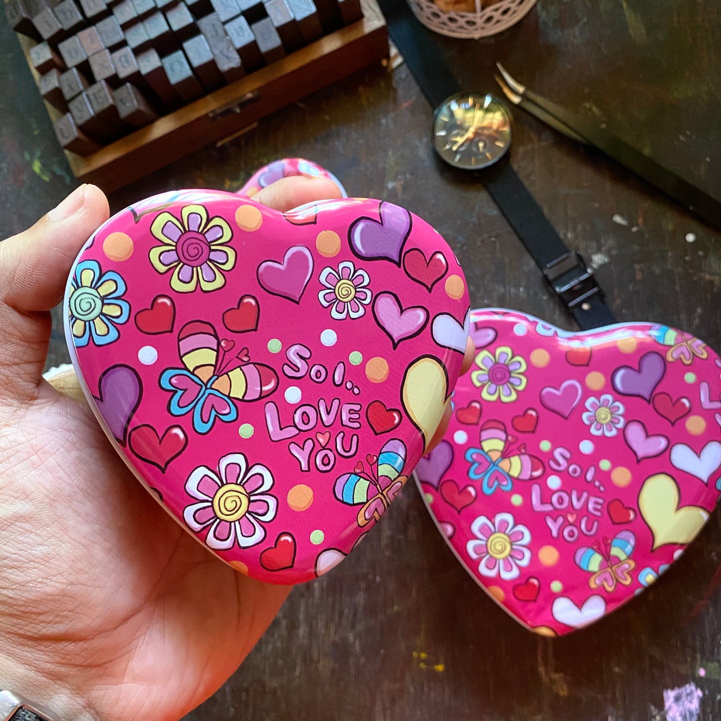 Heart Shaped 3in1 Metal Multipurpose Box | Box1 -12.5cmx5cm | Box2 - 10cmx4cm | Box3 - 8cmx3cm | Gift Box | Jewellery Box