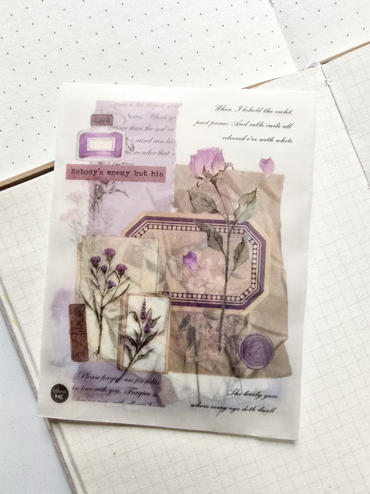 TZB-0675 Aesthetic Stickers |Transparent Pet Sticker|Journal Sticker 40 Pcs