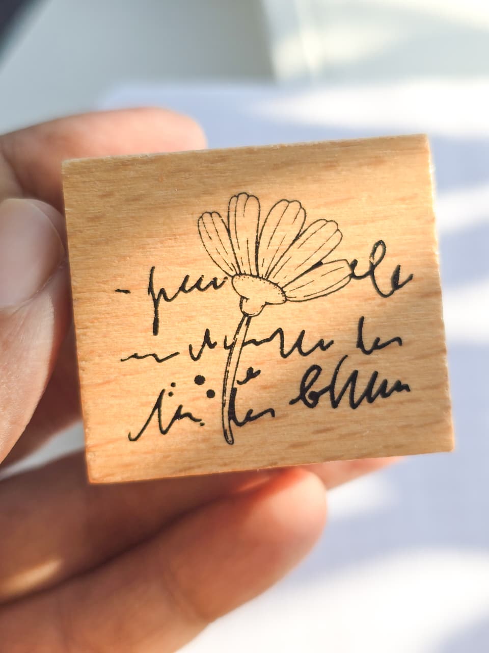 MGYJ606-5 Wooden Stamp Flower Letter