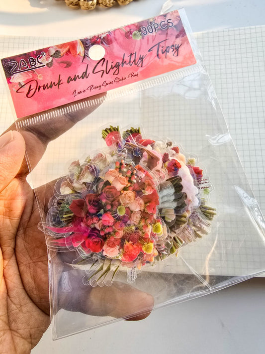 AYSQ0606 - sticker pack love four series waterproof pet laser shell DIY hand account material 30