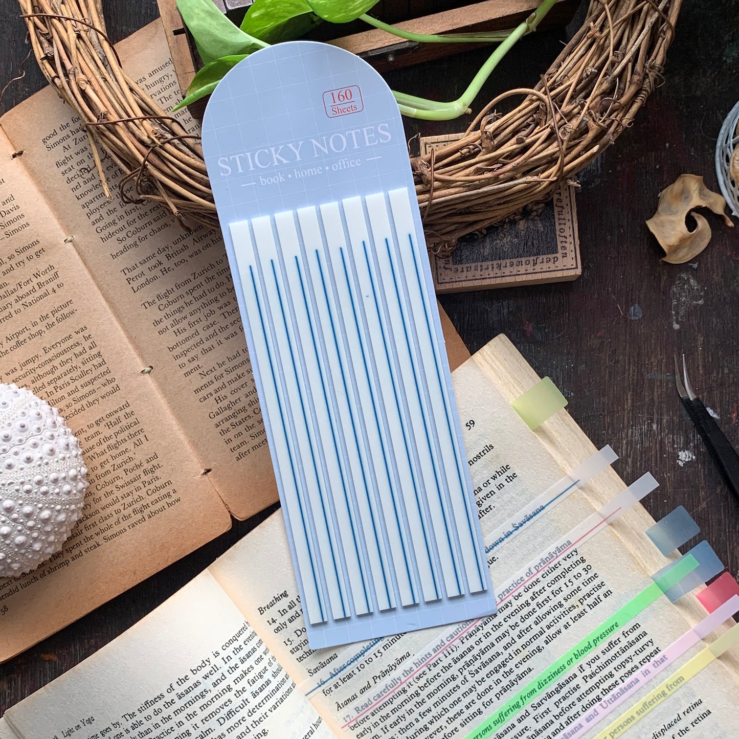 88202 - STICKY NOTES Blue 8 STRIPE 160 tabs | 14X5MM | Sticky Tab