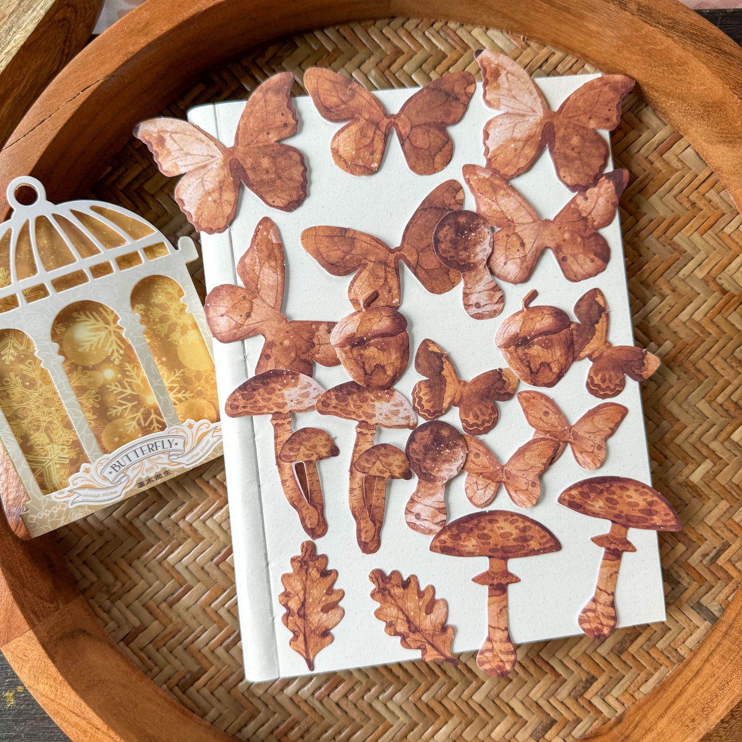 Tz-7403-B Vintage Butterfly Stickers 20Pc