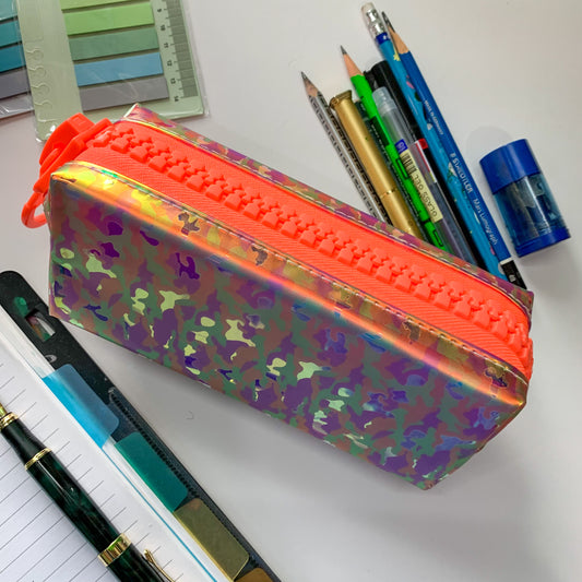 Pencil Fabric Bag Army Print Zipper| size- 8X3X3.5 in