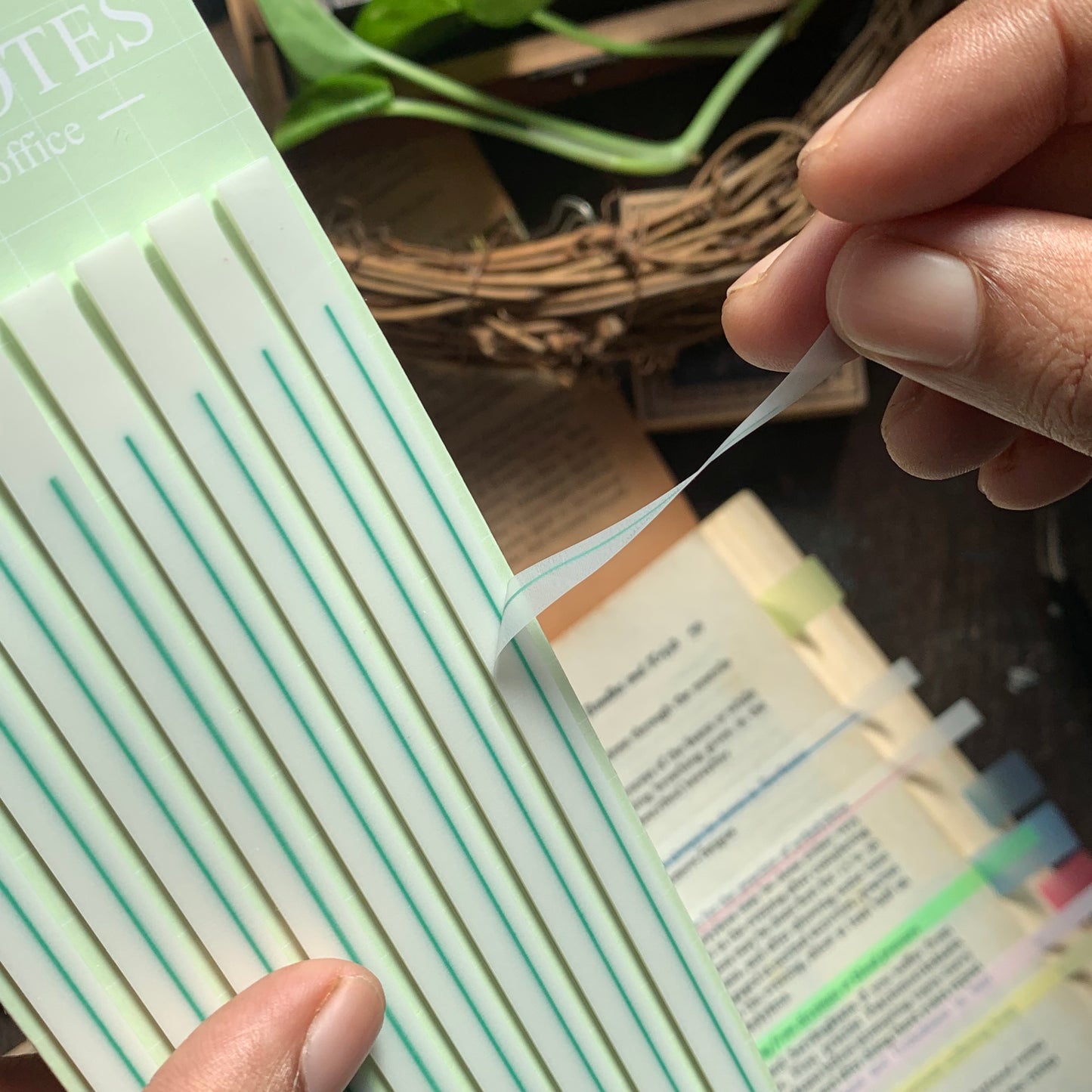 88203 - STICKY NOTES Green 8 STRIPE 160 tabs | 14X5MM | Sticky Tab