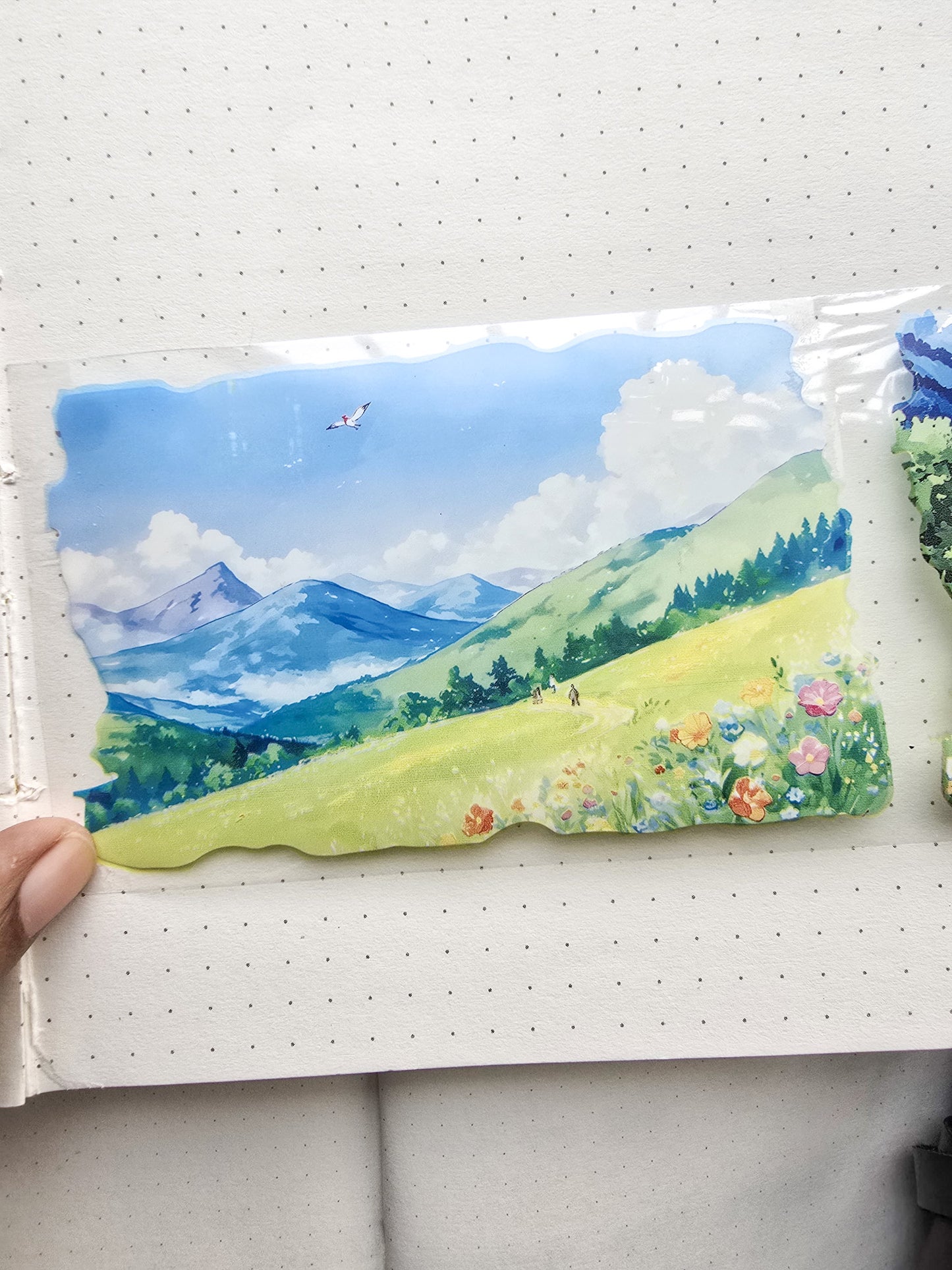Lyly201-1 Sunset Greek Scenery Precut Sticker Roll