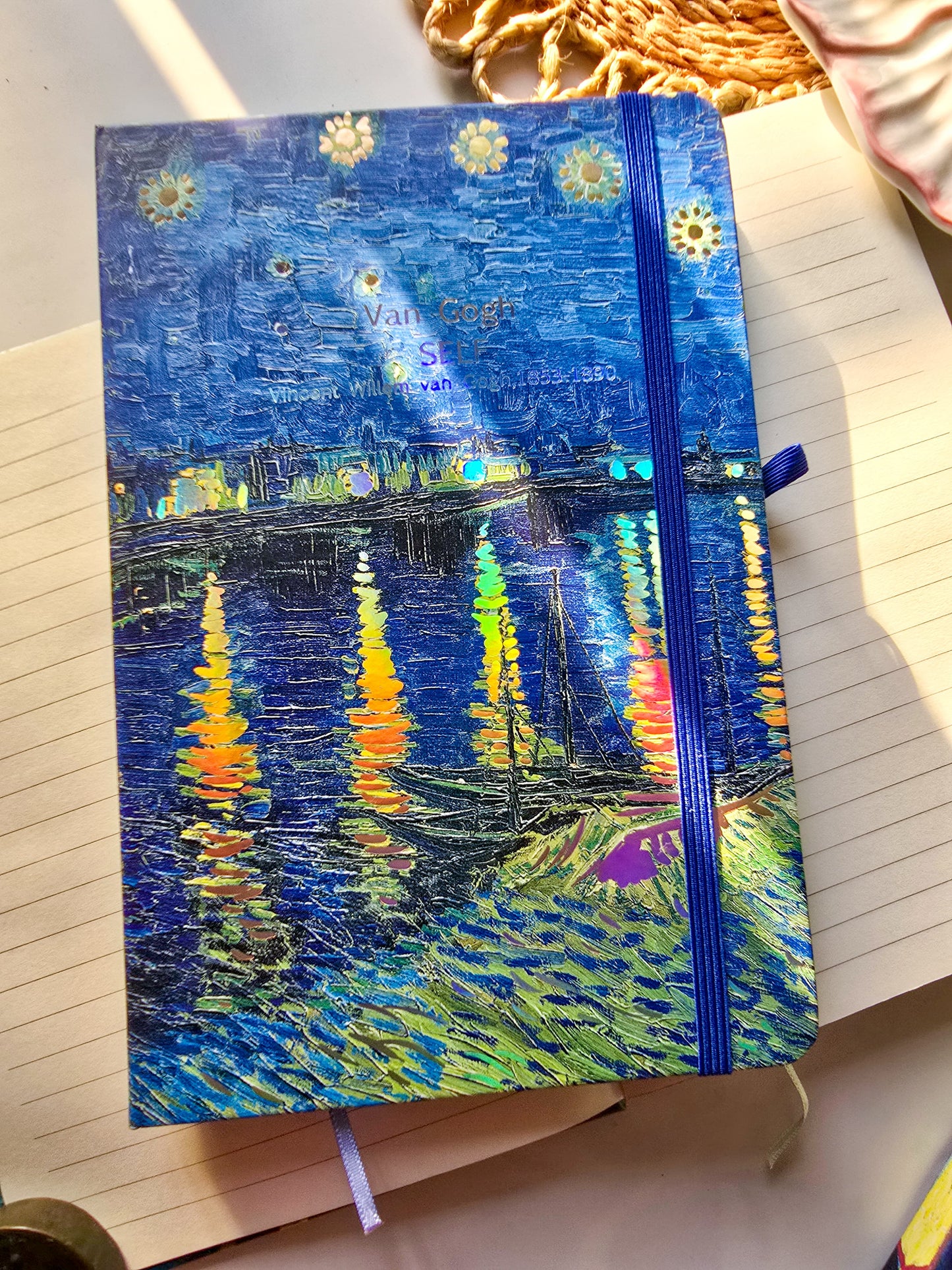 5703-22 C Van Gogh A5 Notebook Journal | Diary 80 page Ruled | Hard Cover | Natural Shade Pages