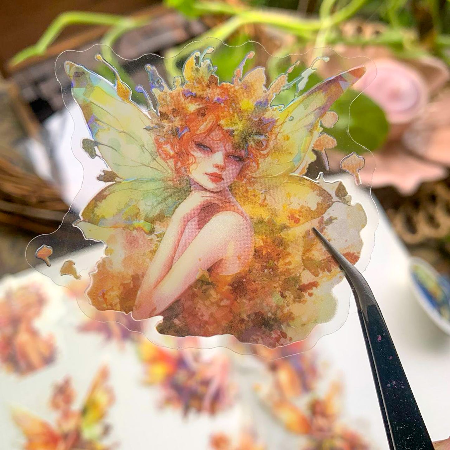 SZHS003 Flower Fairy Bronzing Sticker 10Pc