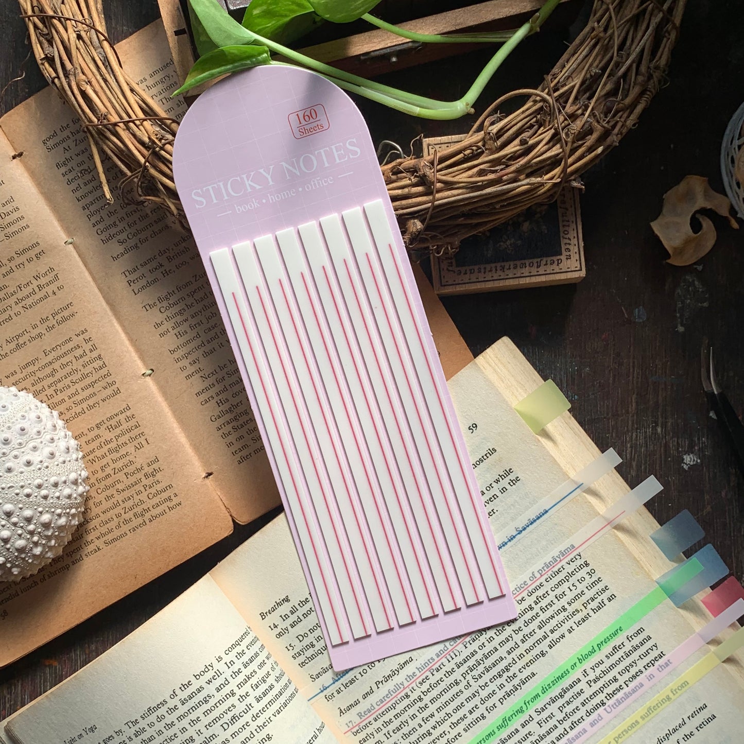 88205 - STICKY NOTES Purple 8 STRIPE 160 tabs | 14X5MM | Sticky Tab