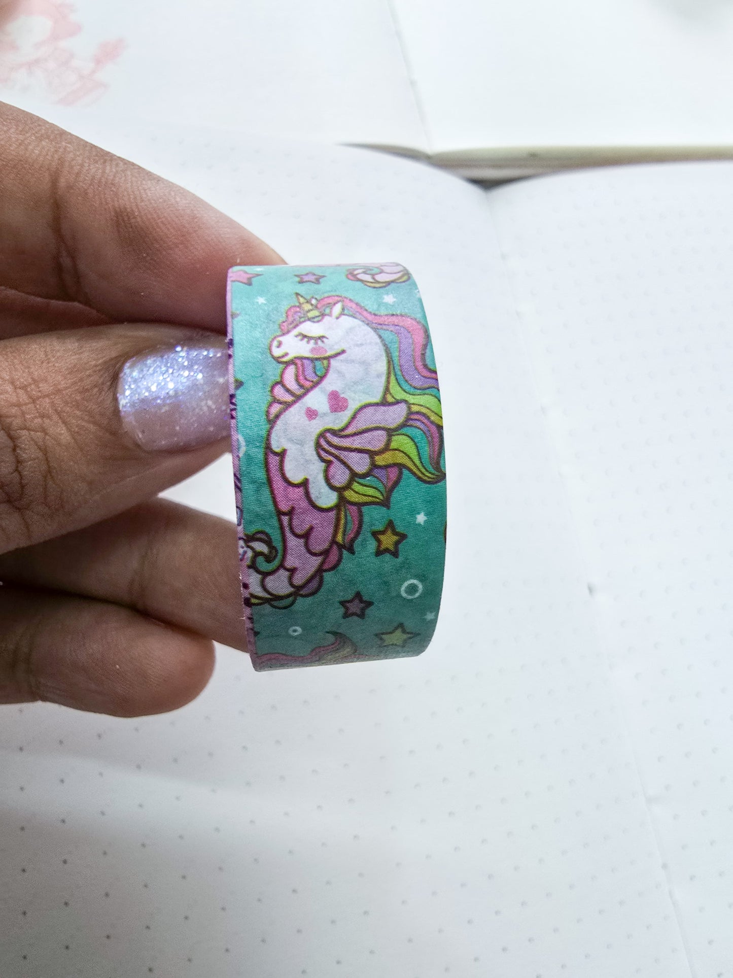 #B Sea Green Unicorn| washi tape | Solo washi 1mtr | 245012