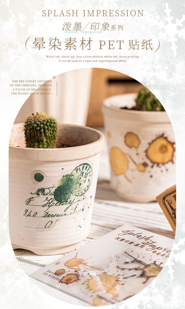 Pmyx006 Splash Impression PET Sticker | Splash collection | 10 pcs