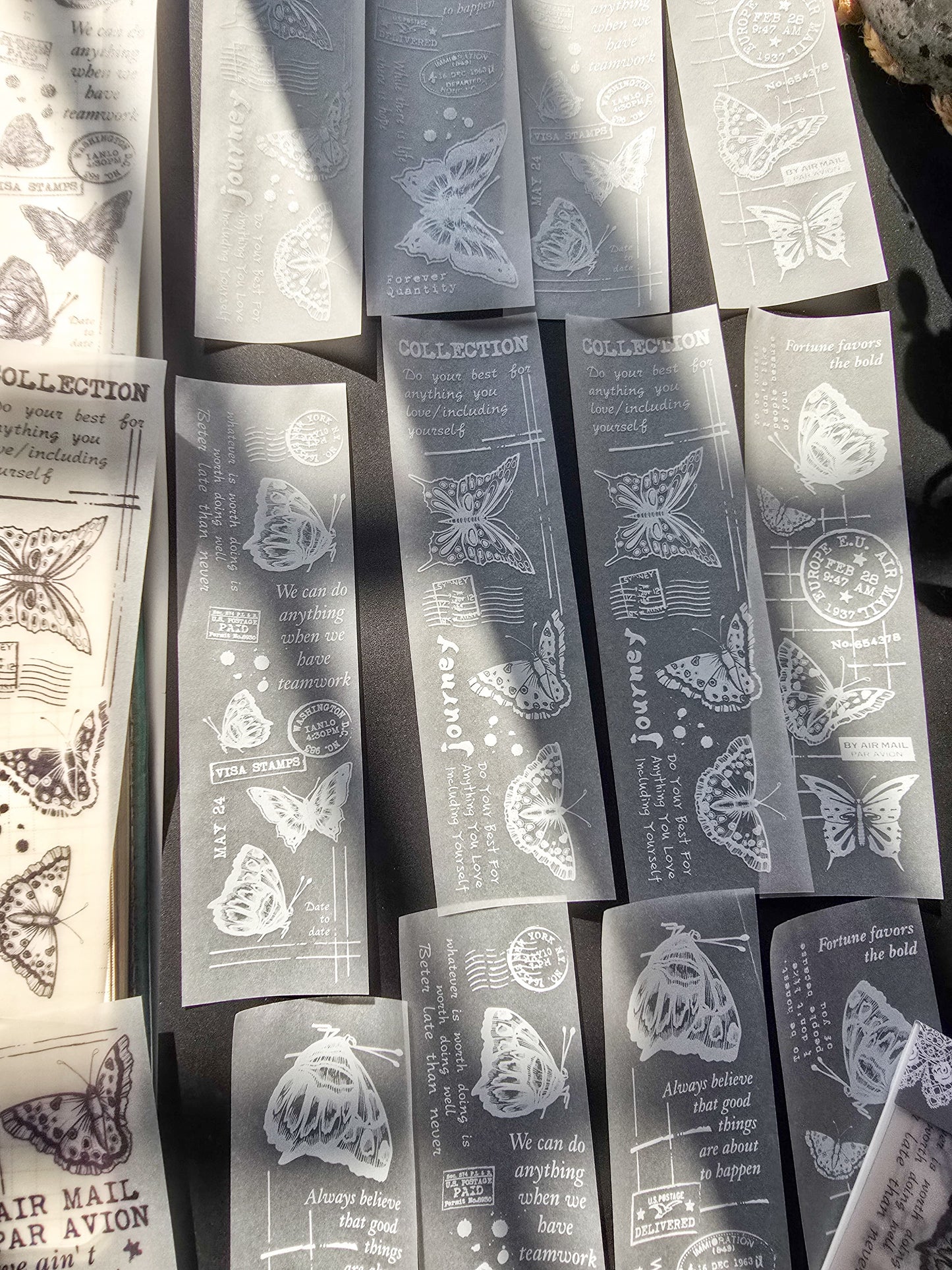 NNHY804 - sticker this murmur flower series creative retro sulphuric acid paper white ink hand account material 30 sheets into
