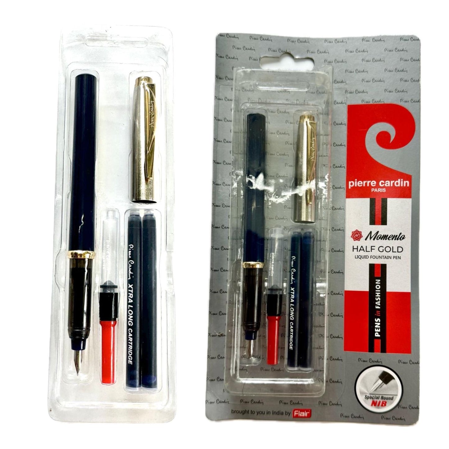 Pierre Cardin Half gold | Exclusive Liquid Fountain pen | 2 ink cartridge free