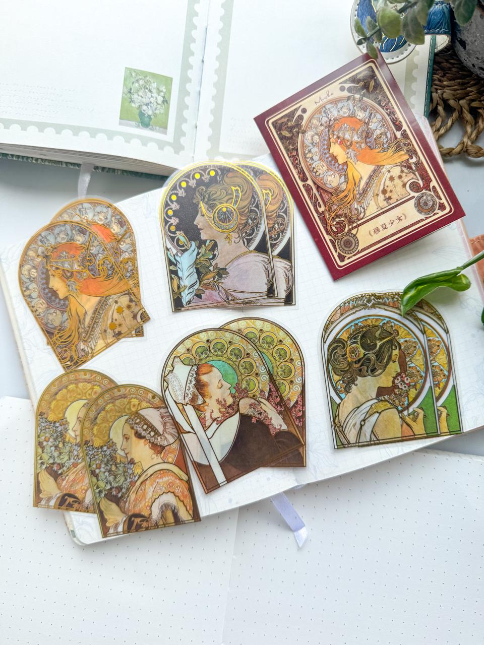 MHD-MXSN005-Vintage Character Transparent Stickers | 5 Designs 2 Each | 10 Stickers Total