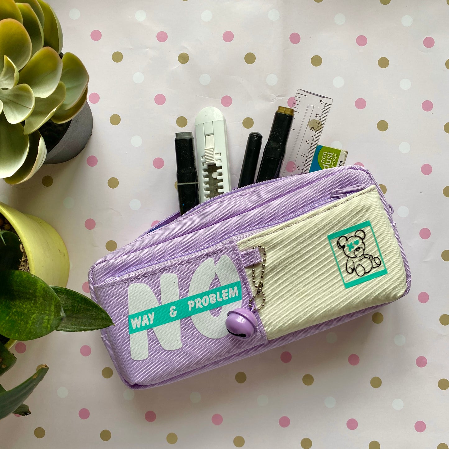 Pencil bag purple | size- 21x9.5x6 cm