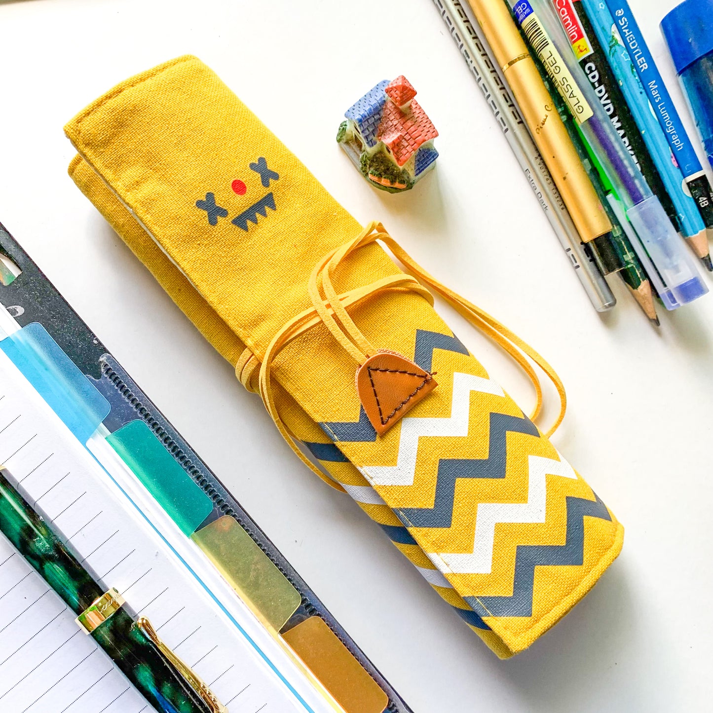 Pencil Fabric Bag Yellow MG1332-E | 19X6 cm