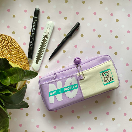 Pencil bag purple | size- 21x9.5x6 cm