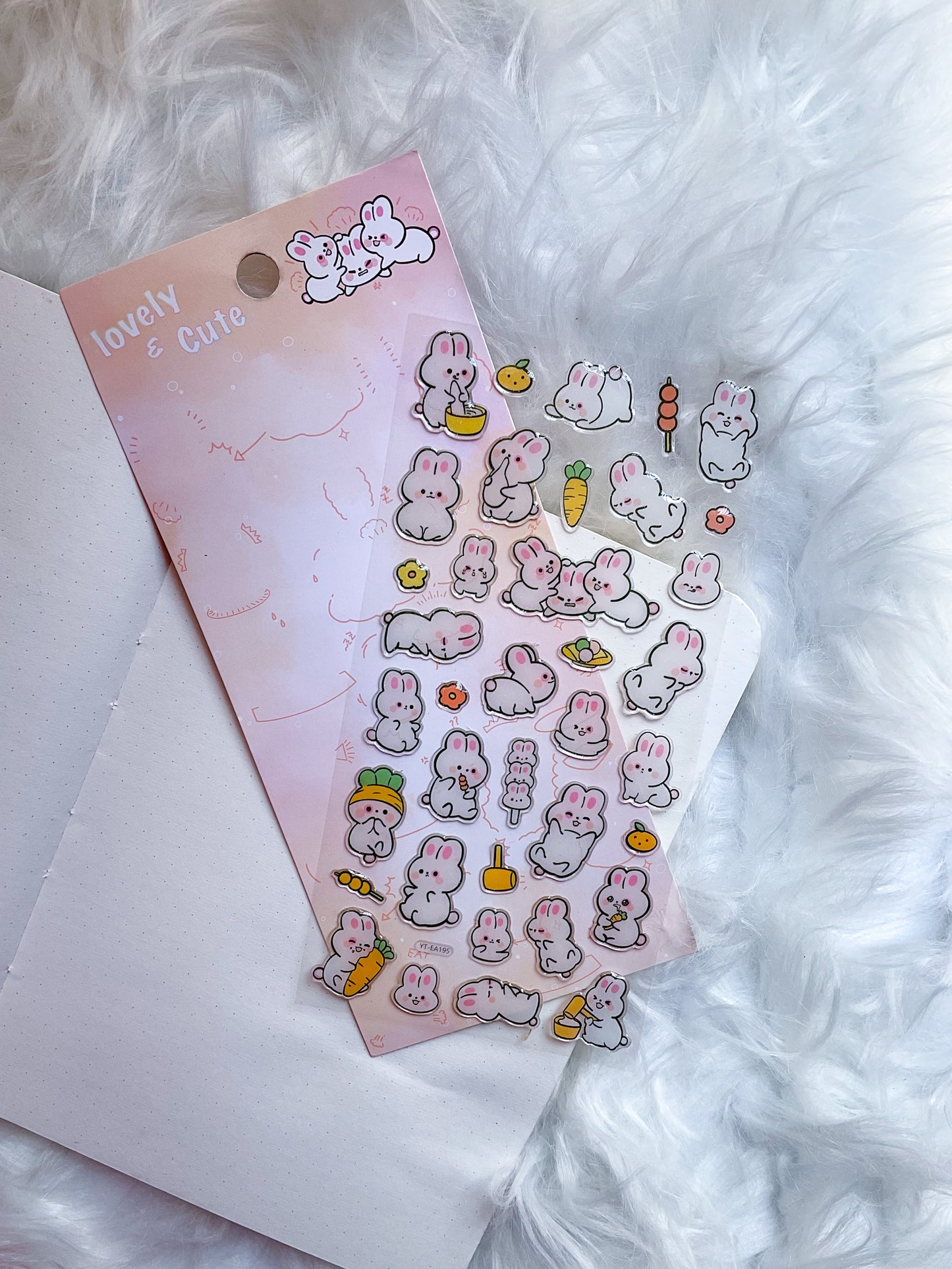 YT-EA 195 | Lovely & Cute | Transparent Kawaii | 3D Sticker |