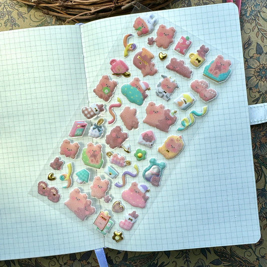 SL-ASE- 03 Kawaii Decorative Fluffy Sticker 3D