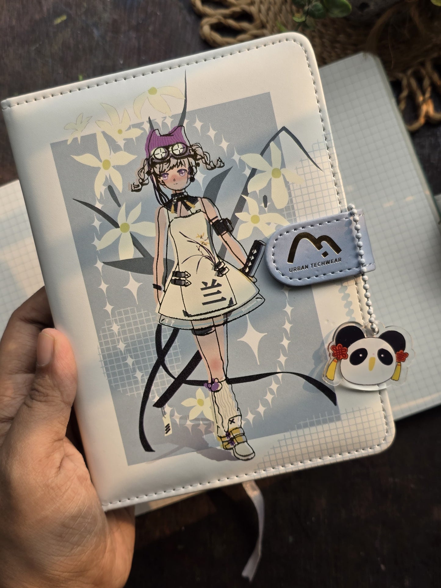 Kawaii Girl note book Blue| Fluffy hard cover A5